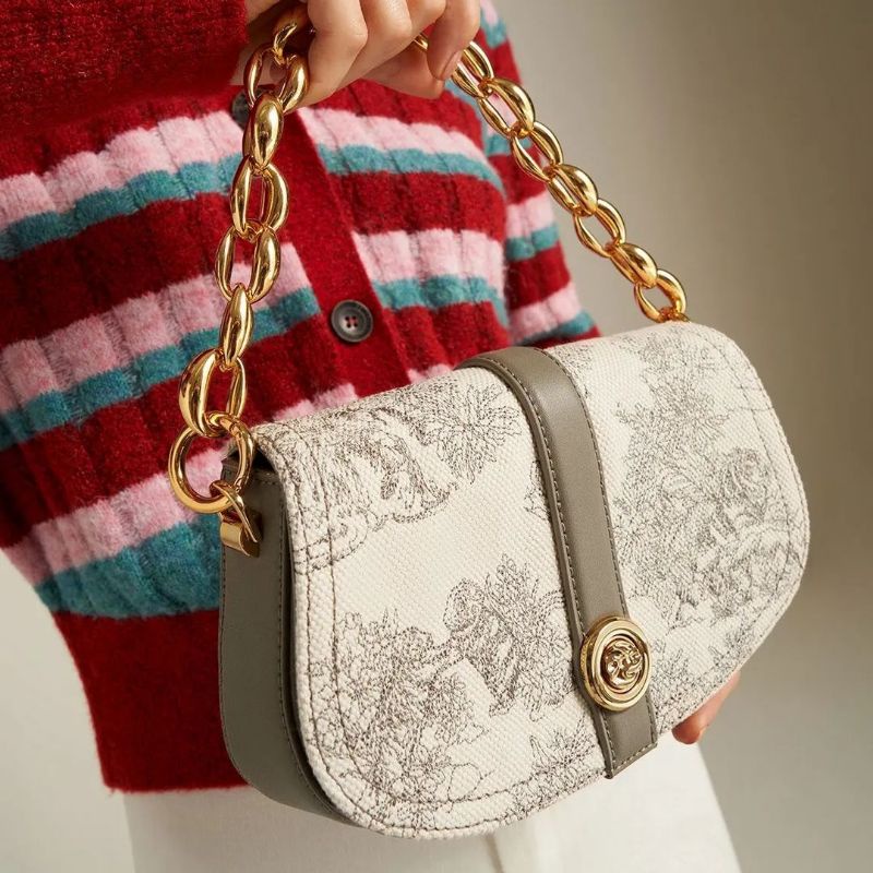 7.7 SALE | CK Tiger Calligraphy Chain Handle Shoulder Bag