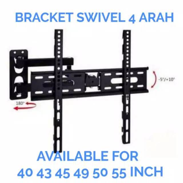 BRACKET TV 43 40 INCH SWIVEL 4 ARAH NEW PREMIUM MODEL