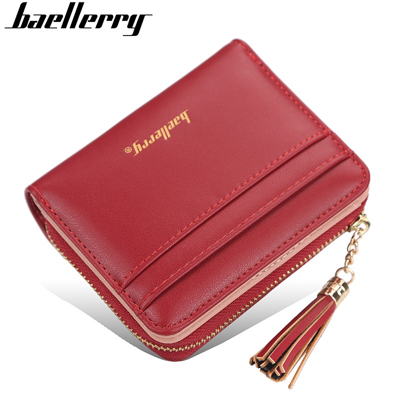 [BISA COD] BAELLERRY N1823 Dompet Wanita Pendek Bahan Kulit PU Leather Premium