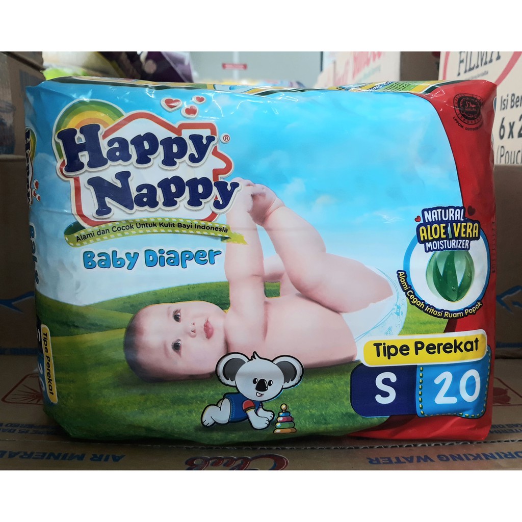 HAPPY NAPPY BABY DIAPER SIZE S ISI 20 / POPOK BAYI PEREKAT SIZE S ISI 20