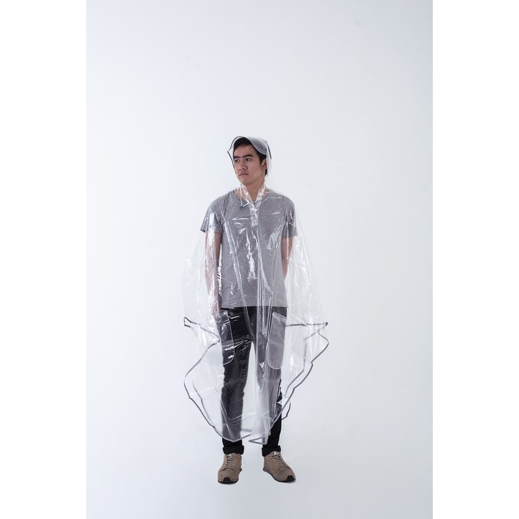 Jas hujan transparant bening trasparan poncho motor - 8080-2