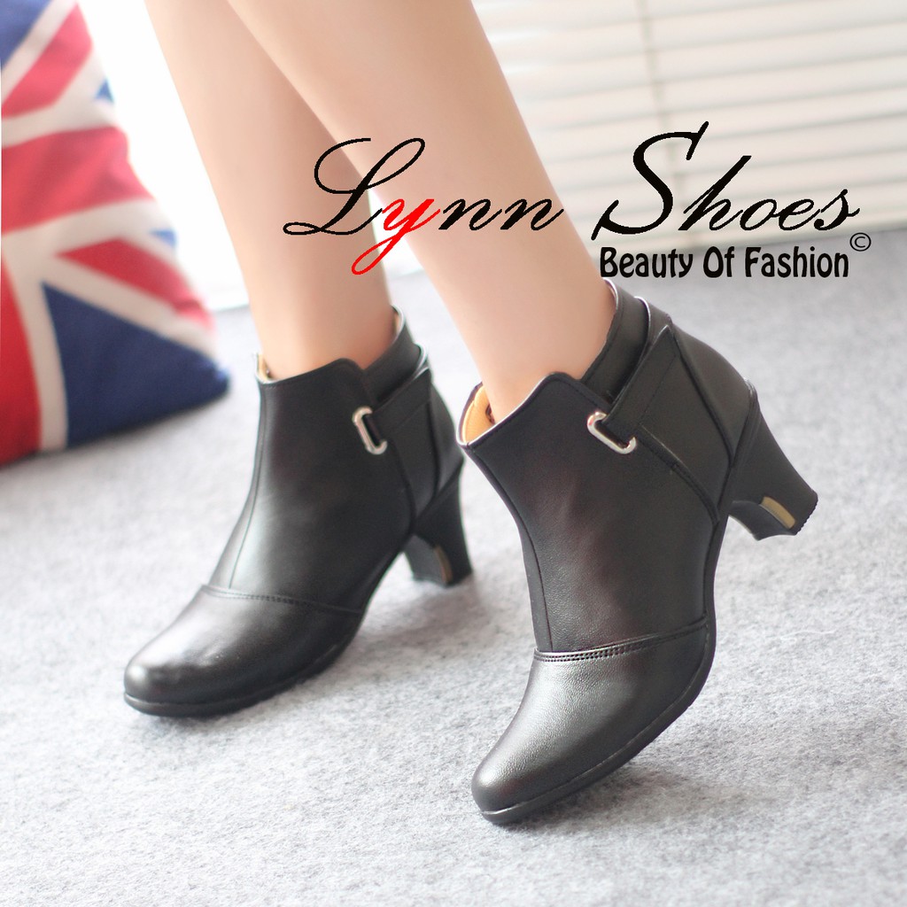 Lynn Boots Wanita BO8C - Cream / Hitam