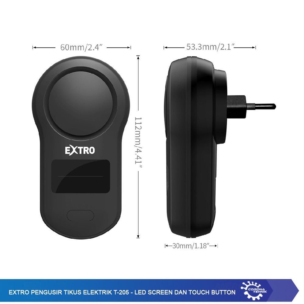 Extro Pengusir Tikus Elektrik T-205 - Led Screen dan Touch Button