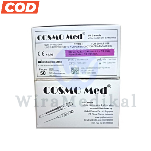 Cosmomed IV Catheter 24G 26G IV Cannula Cosmomed Jarum Infus Abbocath 24G 26G Cosmomed IV