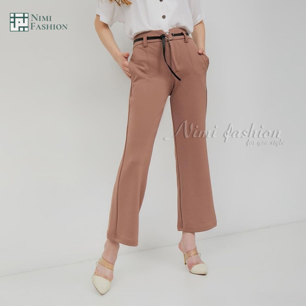 NIMI - Venya Pants Celana Cutbray Scuba Premium HigtWaist Cutbray Palazzo Office Pants