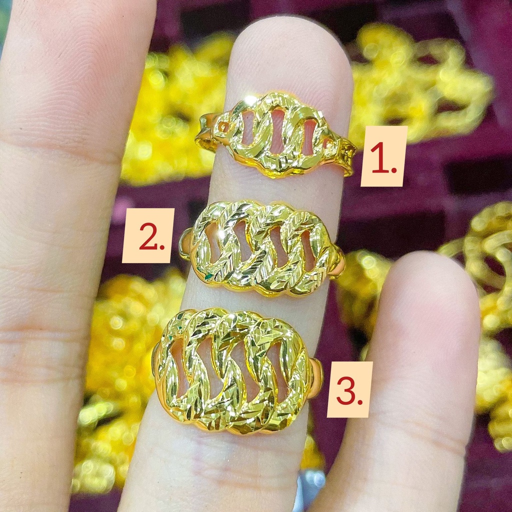 Cincin rante anak dan dewasa emas asli kadar 700 70 16k lebar ringan rantai setengah 1 gram mas kuning tampak besar tanpa permata