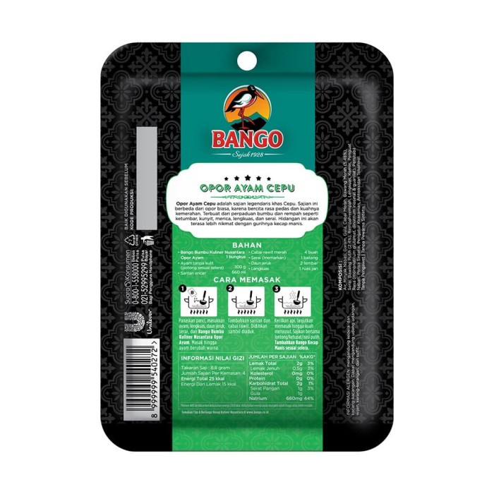 

uuttudd Bango Bumbu Opor Ayam Cepu 35Gr Fsfs201