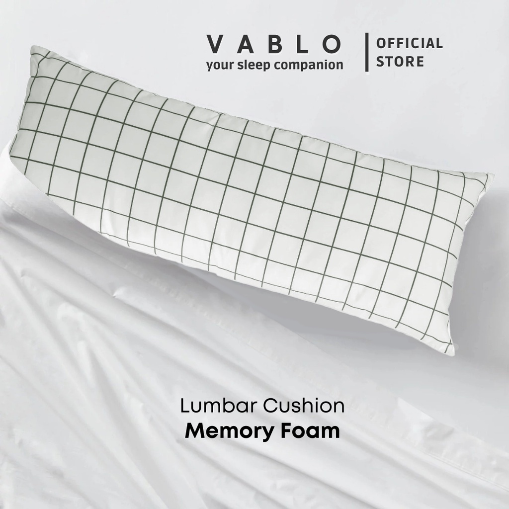 Vablo bantal lumbar cushion memory foam micro - motif putih. - premium cushion