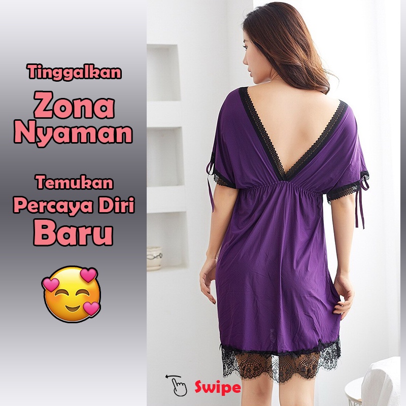 d1976 Lingerie Jumbo Daster Baju Haram Lingeri Sexy Lingery Besar Big Size M L XL 2XL 3XL OFL-F387-3