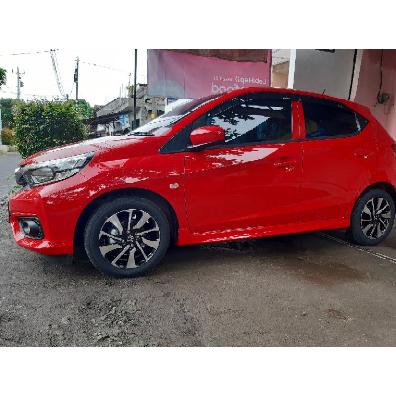 side skirt rally red honda new brio