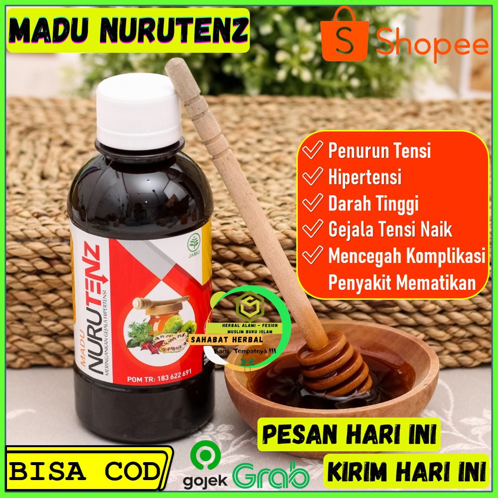 Madu Nurutenz Obat Herbal Penurun Tekanan Darah Tinggi Hipertensi Herbal Jantung Madu Nurutens Cod Shopee Indonesia