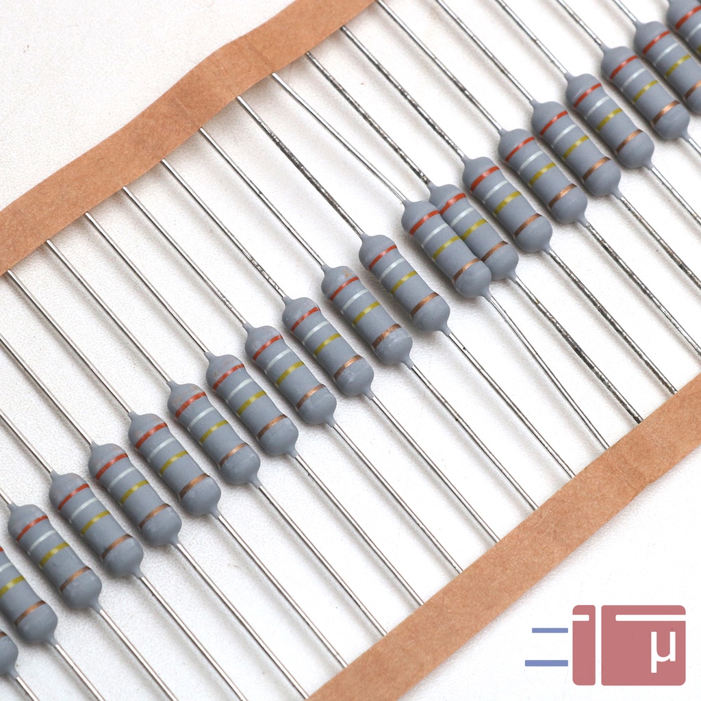 x10 Resistor 390K 1W Metal Oxide 5% Taiwan Kaki Tembaga