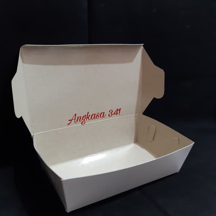 

Paper Lunch box / Kotak Dus Makanan Lipat / Take Away Dus / Uk M (1pax 100pcs)
