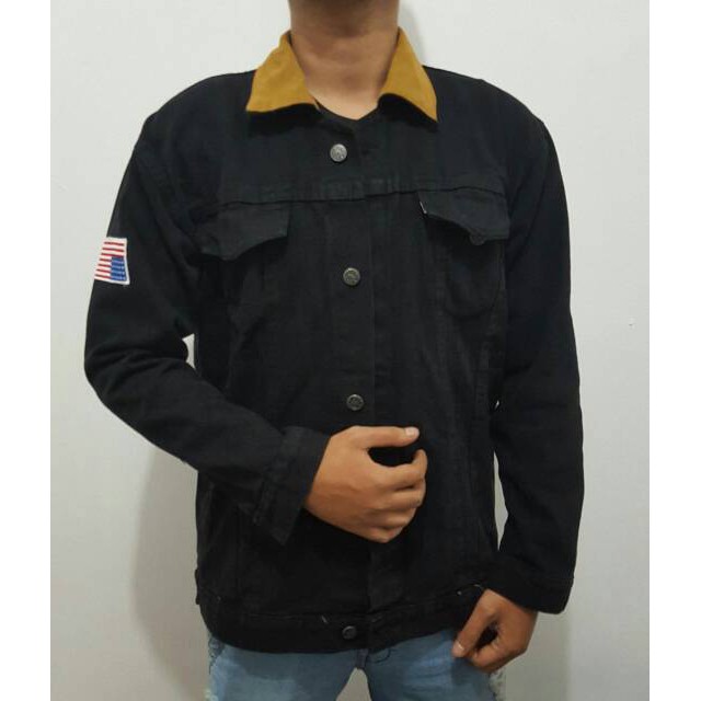 Jaket jeans dilan pria 1990 Jaket jeans dilan warna hitam pekat ukuran M L dan Xl Bahan jeans tebaal