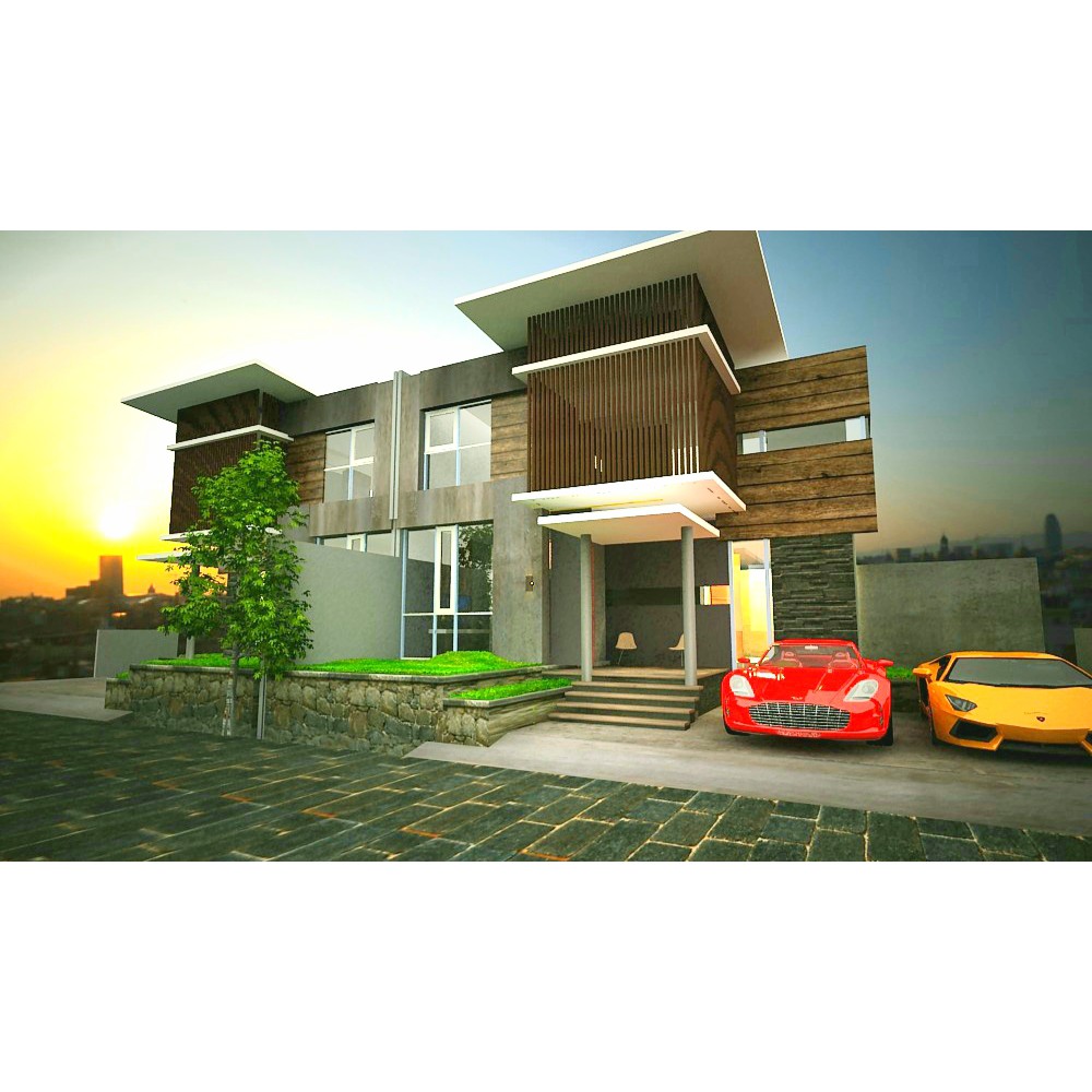 Jual Desain Rumah Modern Minimalis 2 Lantai Type 150 Ukuran 12 X 12 Meter Indonesia Shopee Indonesia