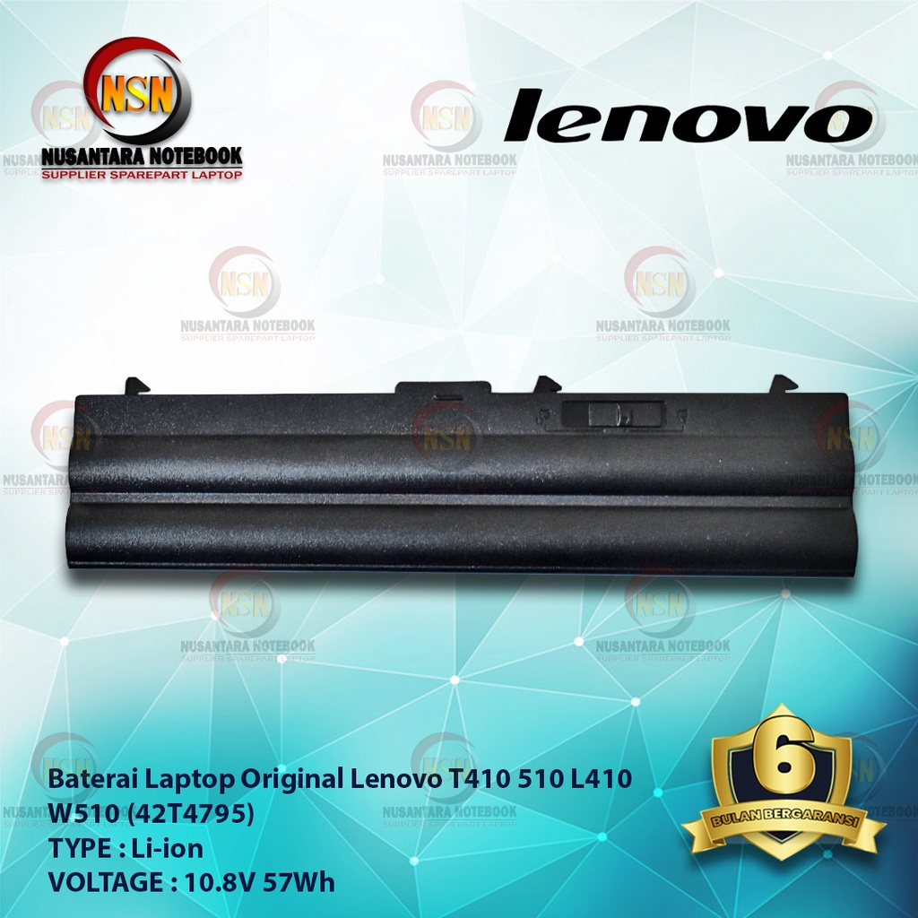 Baterai Original Lenovo T410/42T4795 510 L410 W510 55+