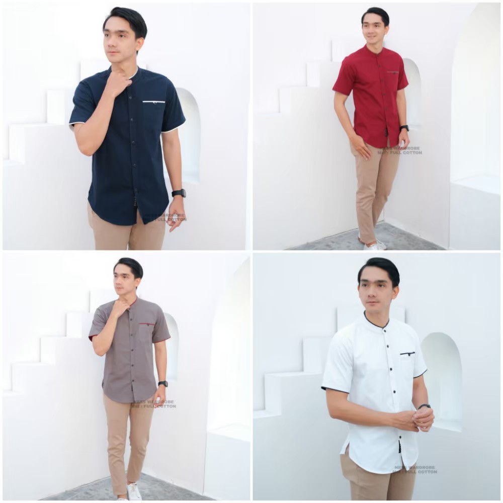 Kemeja Koko Lengen Pendek / Ness Wardrobe Full Cotton