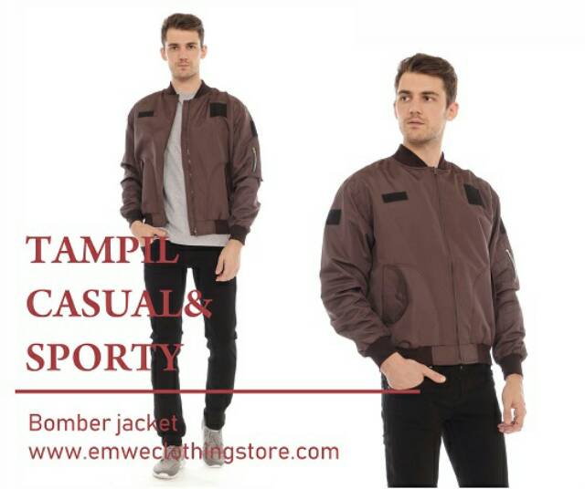 Jaket Bomber coklat emwe.co