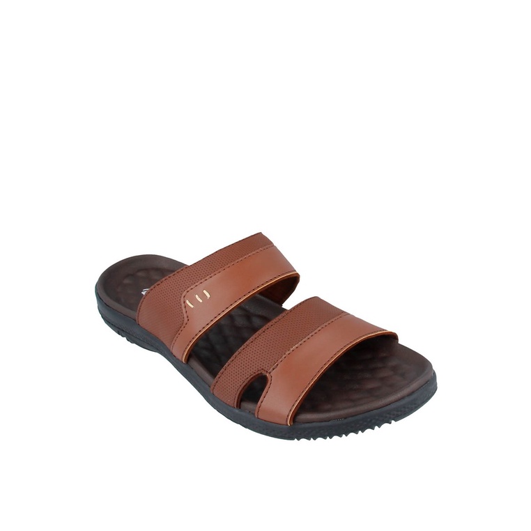 SANDAL SLIDE PAKALOLO PRIA ORIGINAL CASUAL KULIT ASLI COKLAT PB47