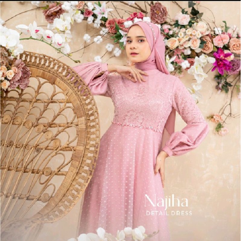 Najiha dress kondangan gaun pesta muslimah lamaran lebaran