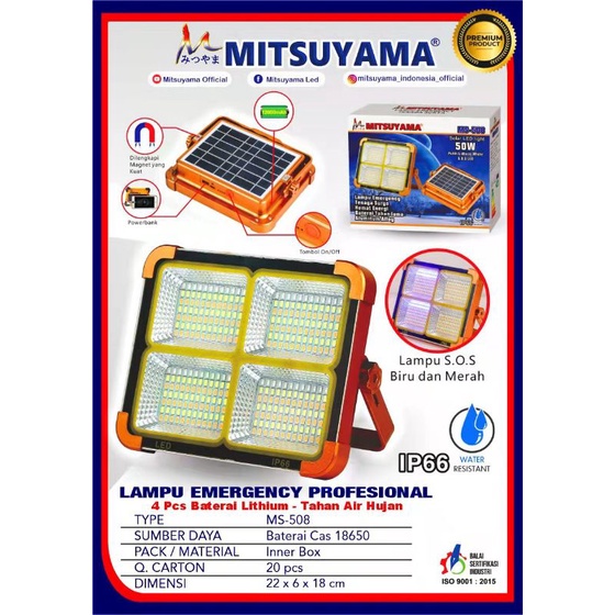 lampu sorot lampu tembak kap sorot emergency multifungsi mitsuyama ms 508