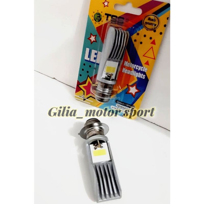 lampu LED universal motor bebek dan matic lampu LED 3 sisi AC- DC body gold cnc