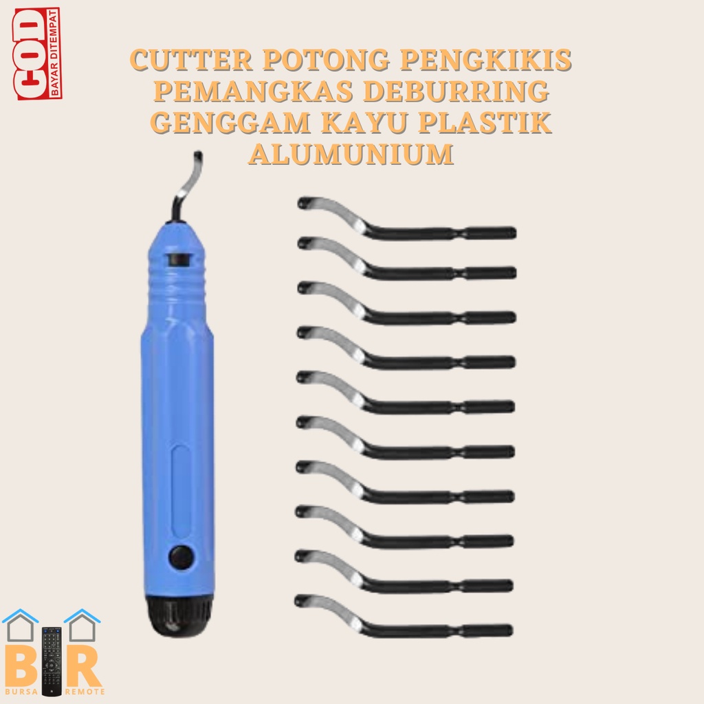 Cutter Potong pengkikis Debburing Genggam Kayu Plastik Alumunium - Mata Pisau Blade Reffil Deburring scraper Tools Isi 10 pcs