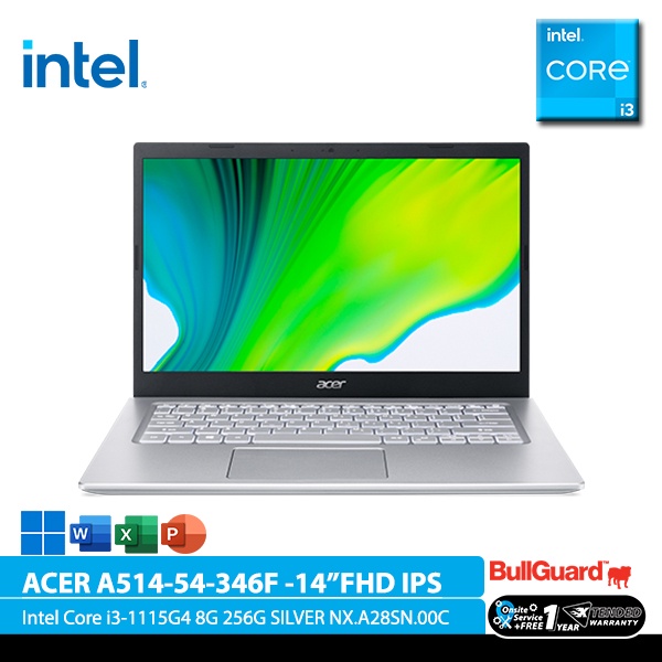 ACER ASPIRE 5 SLIM A514-54-346F (14"FHD IPS,Intel Core i3-1115G4,8G,256G,Win11,SILVER,NX.A28SN.00C,B