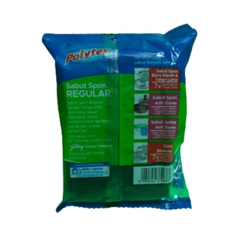 spon cuci piring polytex. sabut+Spon cuci piring polytex