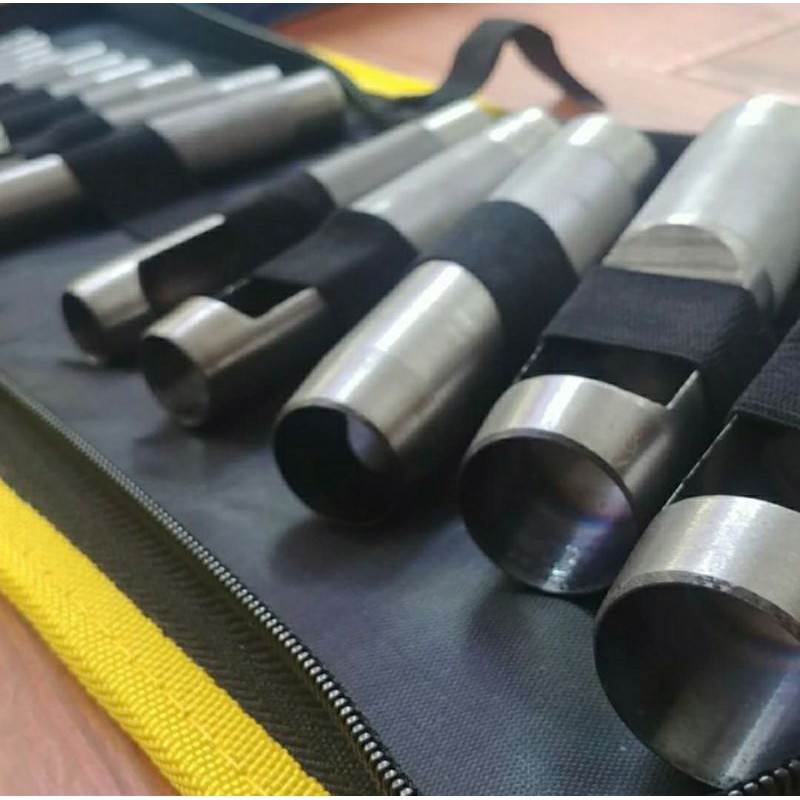 Alat Pembolong Gasket Kulit Plong Set - GREAT Hollow Punch Set 15 Pcs gasket plong set