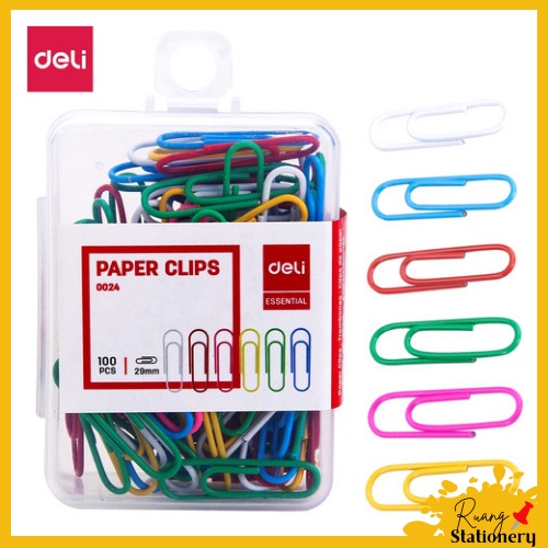 

DELI Paper Clip Kertas E0024 Per Kotak isi 100 Pcs