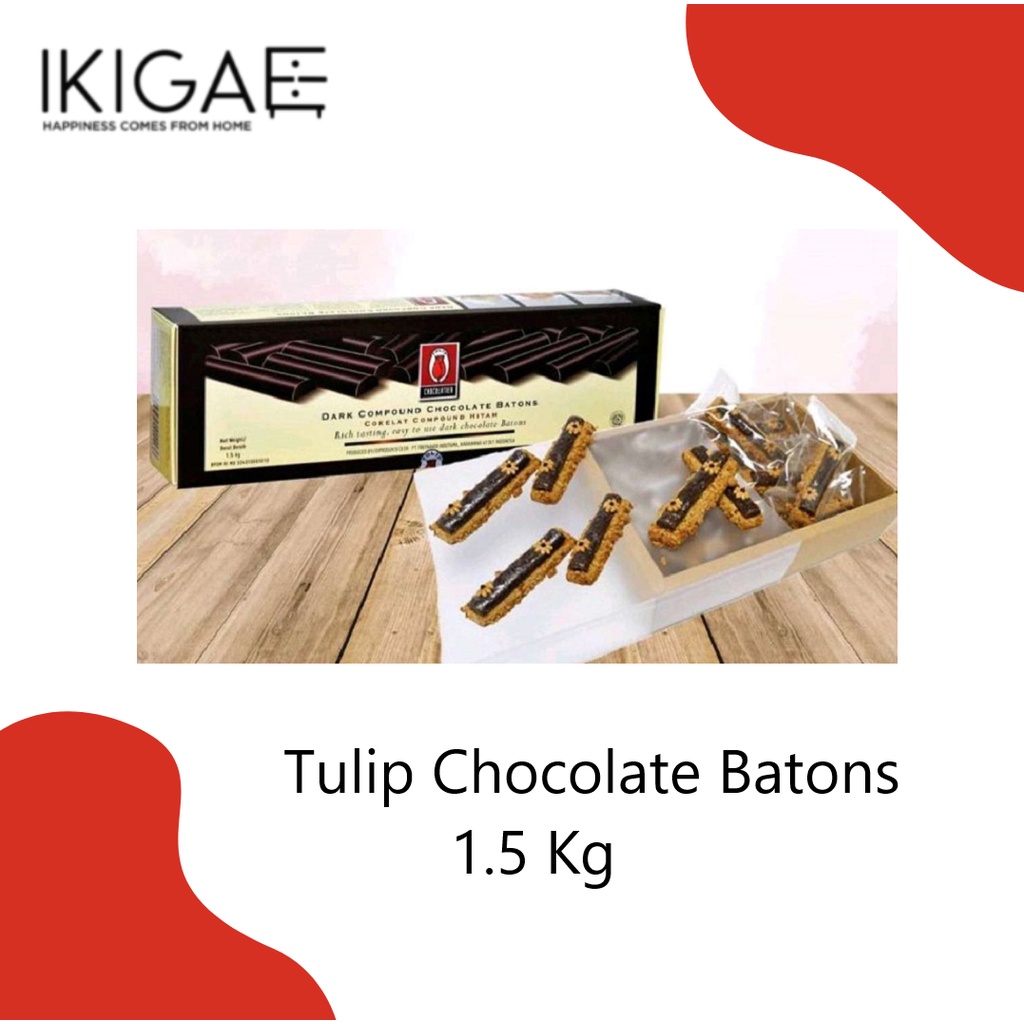 TULIP COMPOUND CHOCOLATE STICKS BATONS / STICK / STIK COKELAT 1,5 KG