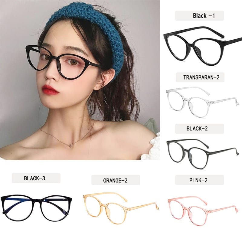 COD Kacamata cat eye Wanita Anti Radiasi Retro Kacamata Macan Fashion  Versatile Optical Glasses D714