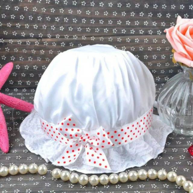 TOPI RENDA BAYI TOPI ANAK LUCUHigh Quality Unique Lovely Fashion Practical Lace Bowknot Unisex