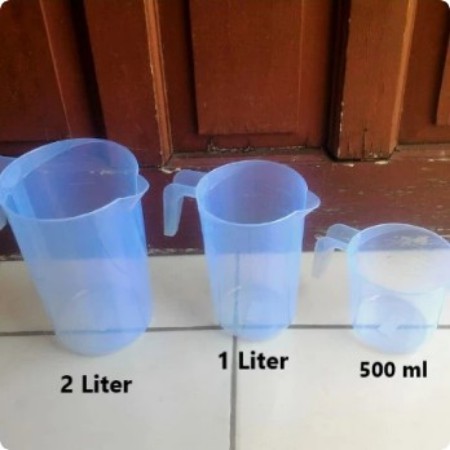 gelas takaran 1 liter  plastik tantos / takaran gelas ukur air serbaguna