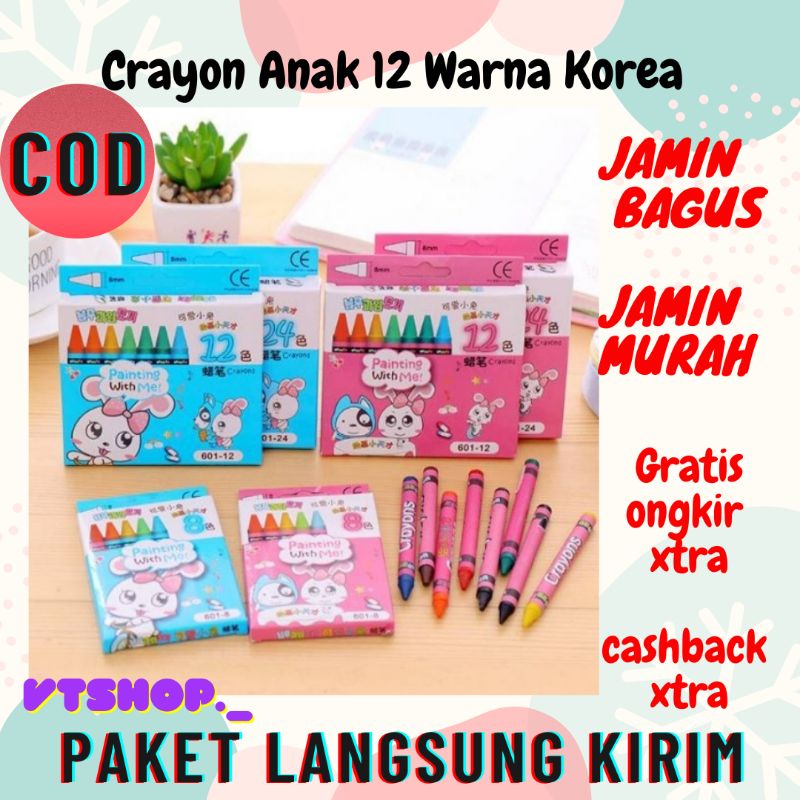 

V439 - Crayon 12 Warna / Alat Mewarnai Anak / Crayon Anak