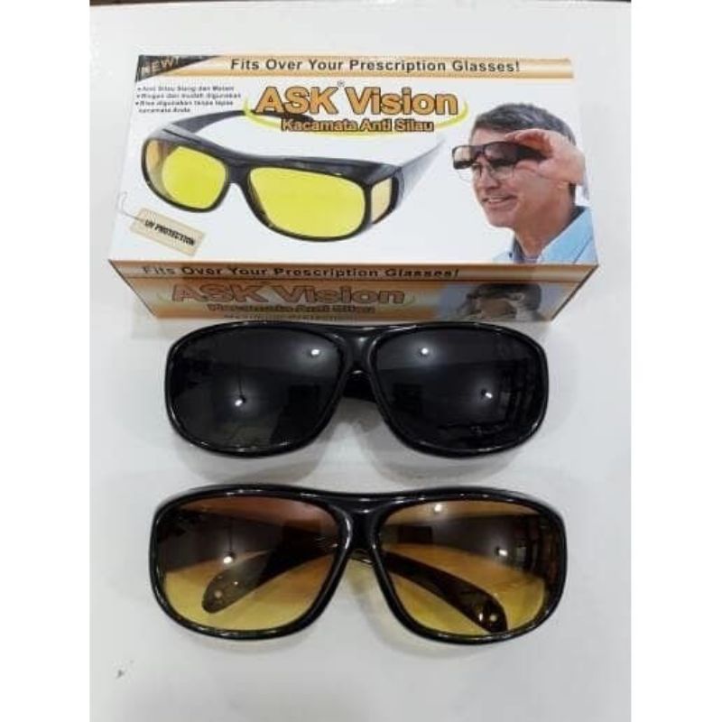 2pcs Hd Vision wrap Arround Kacamata Anti Silau