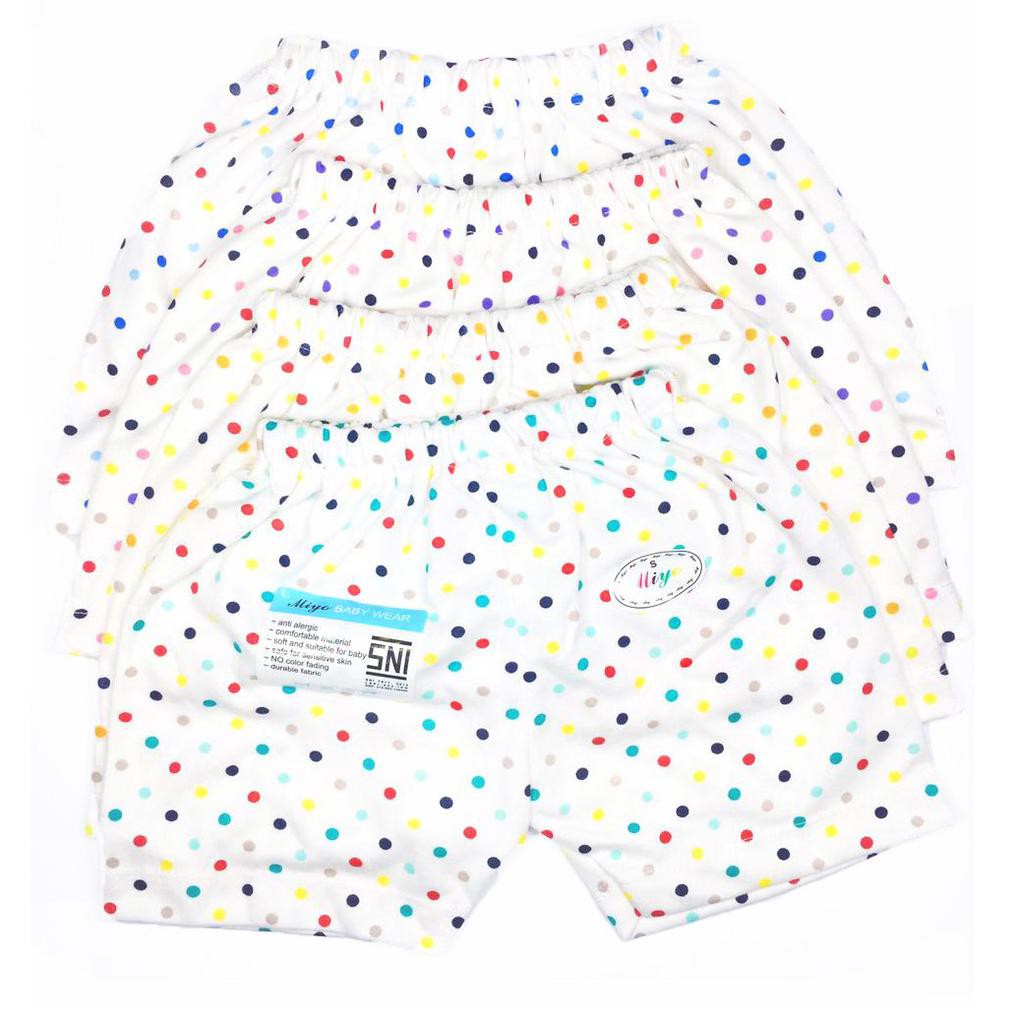 Celana Bayi 4Pcs Miyo Celana Pendek Motif Polkadot Size S/M/L