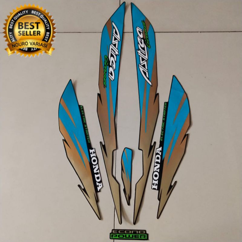 striping honda astrea grand hitam lis biru body standar berkualitas termurah