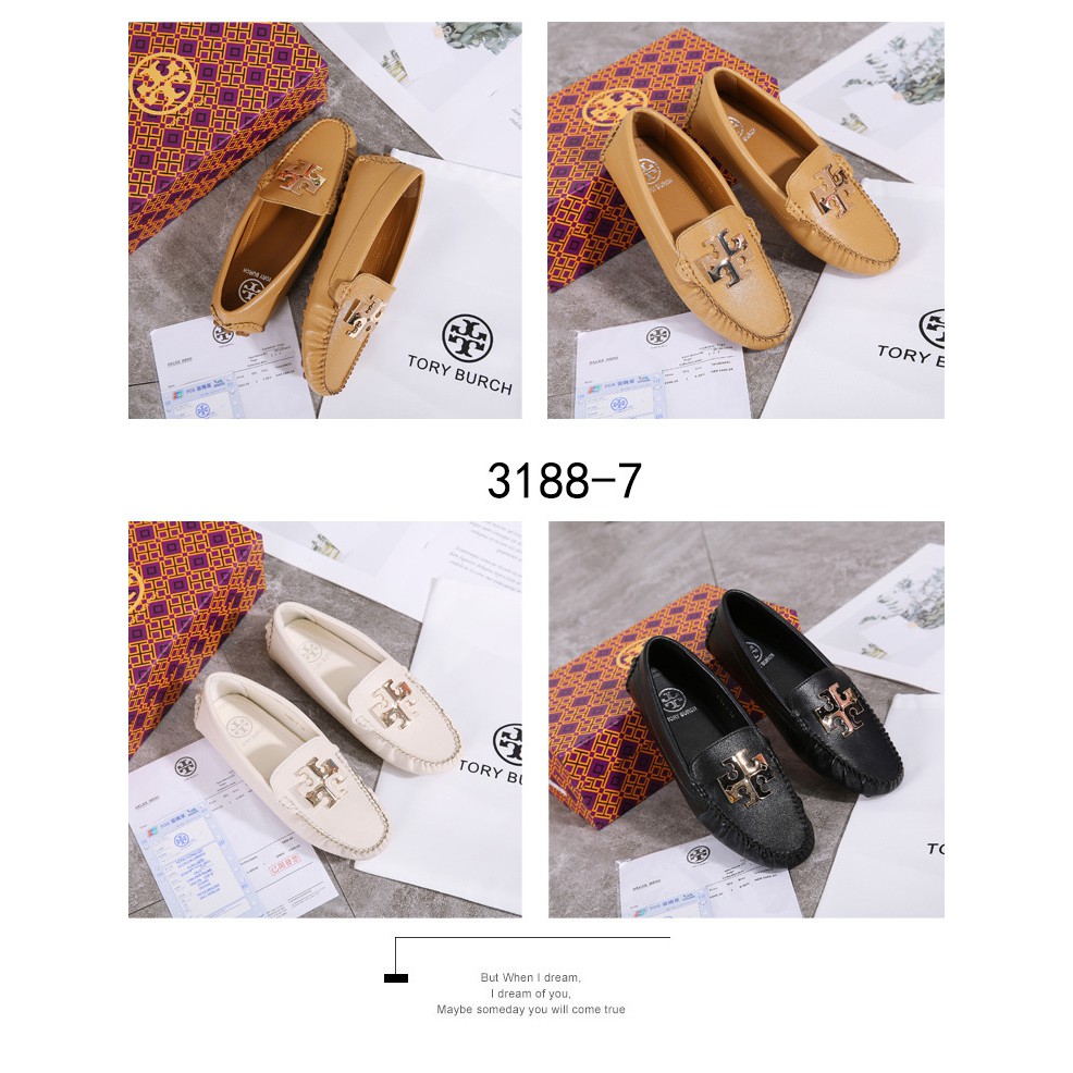 TB Lowell Tumbled Leather Driver Moccasin Flats 3188-7