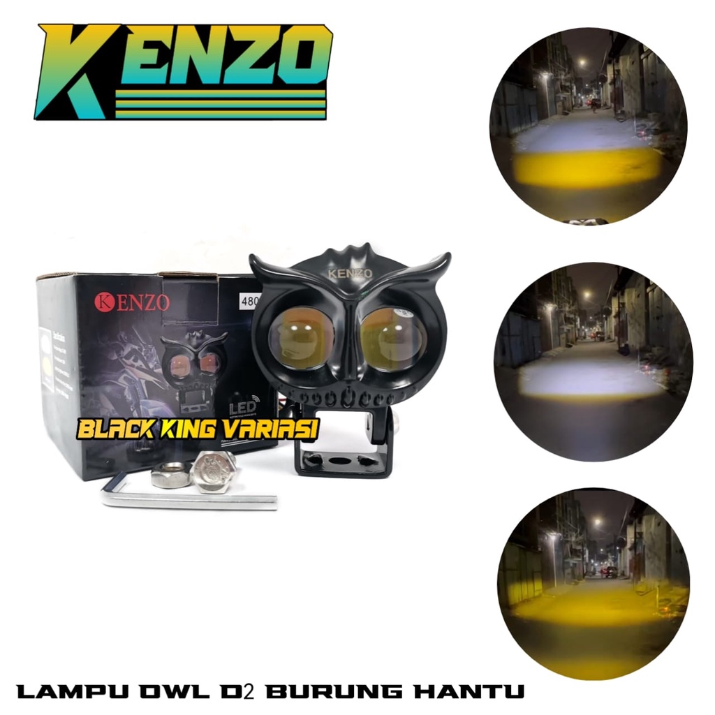 Lampu Tembak Laser LED D2 OWL Laser 2 Mode Jauh Lampu Tembak Owl 2 Mata Waterproof