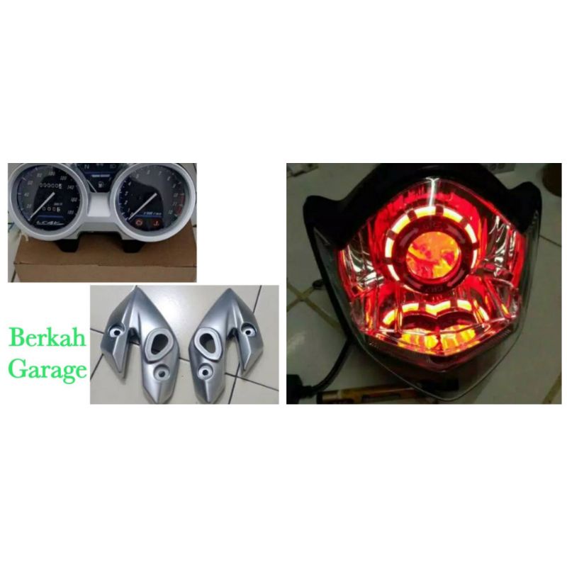 Paket Hemat Lampu Depan Vixion Old Plus Projie Plus Kupingan Lampu Plus Spidometer