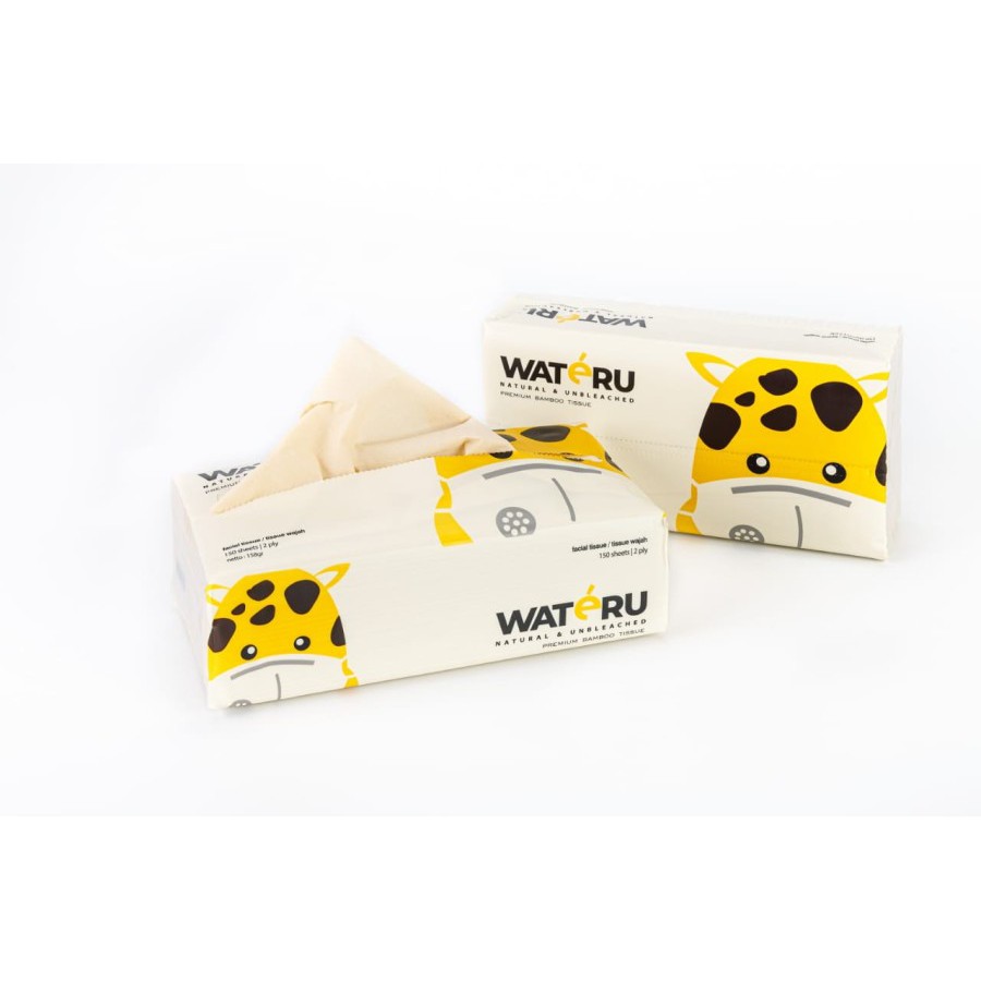 WATERU PREMIUM BAMBOO FACIAL WIPES 2PLY 150S