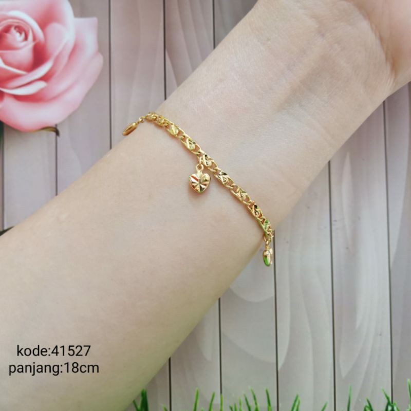 GELANG TANGAN LOVE PANJANG 18CM LAPIS EMAS 24K // 41527