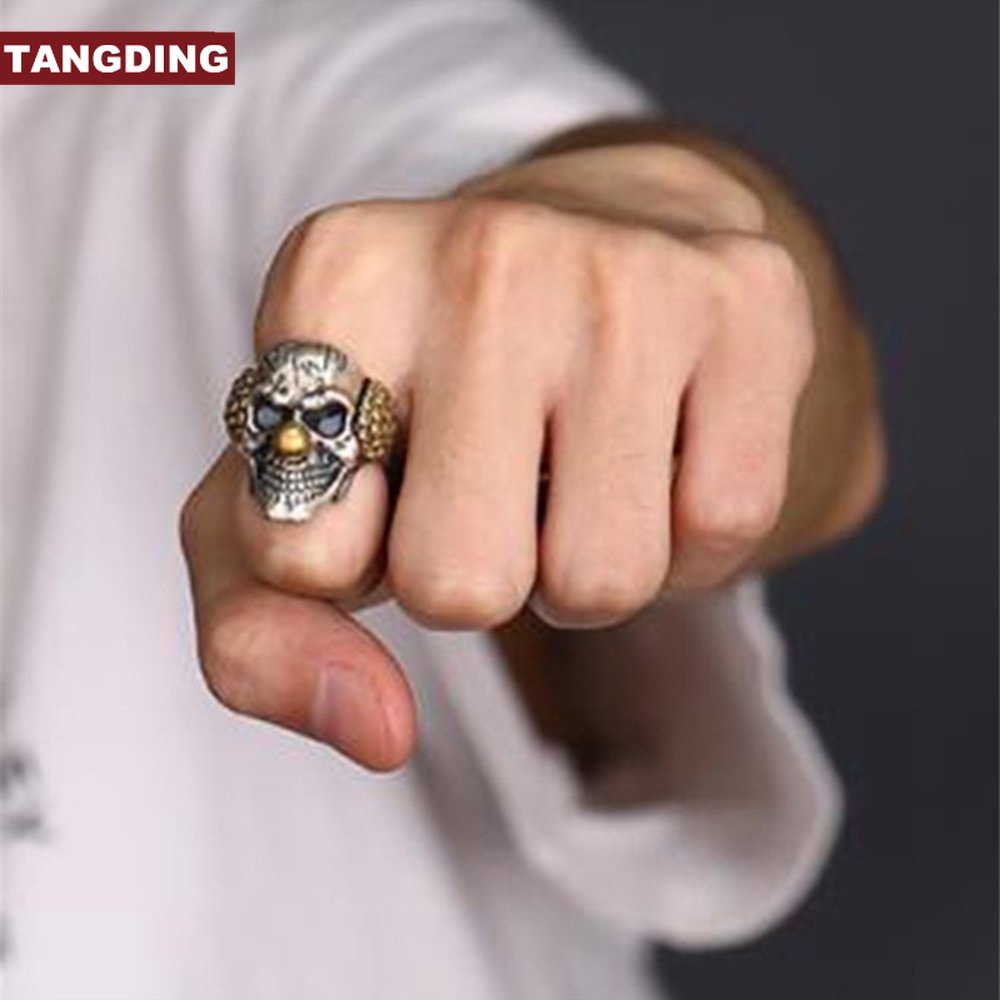 【COD Tangding】Cincin Desain Tengkorak Hollow Out Untuk Pria