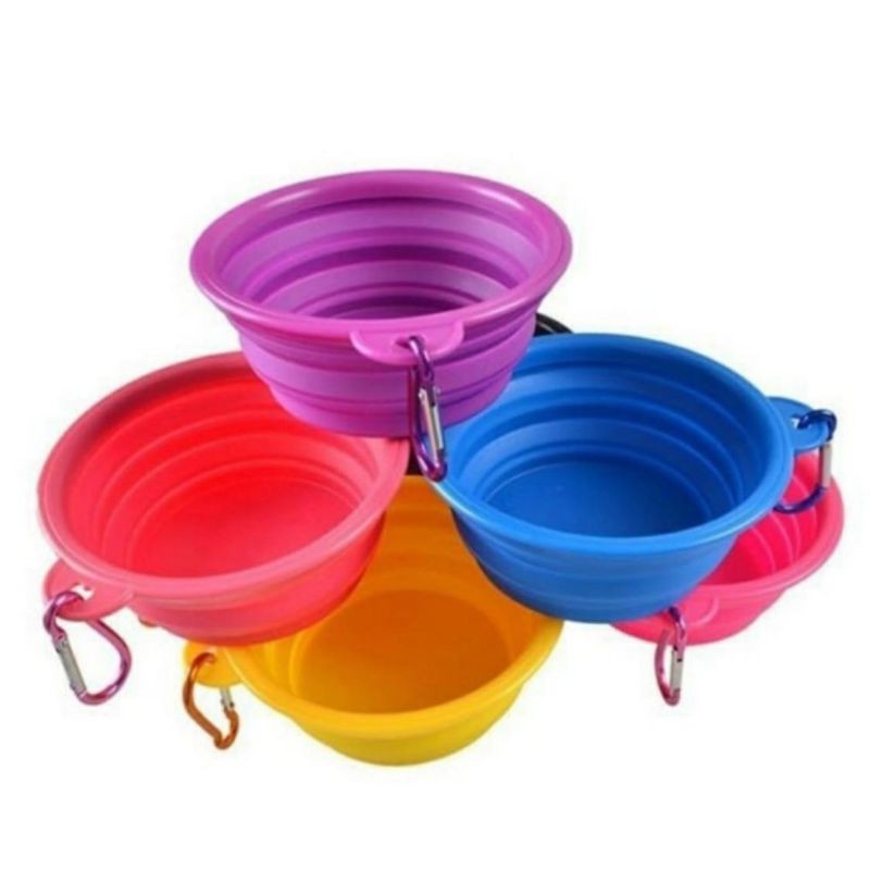 mangkuk tempat makan anjing portable silikon pet silikon bowl