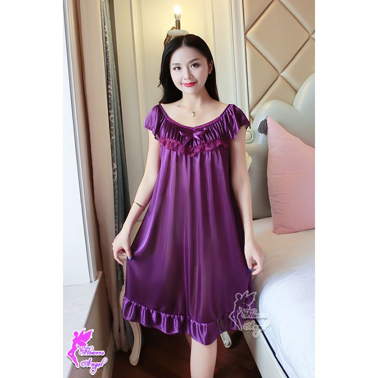 Daster Terusan Baju Tidur Wanita Satin Jumbo Big Size Sexy Sleepwear Shopee Indonesia 