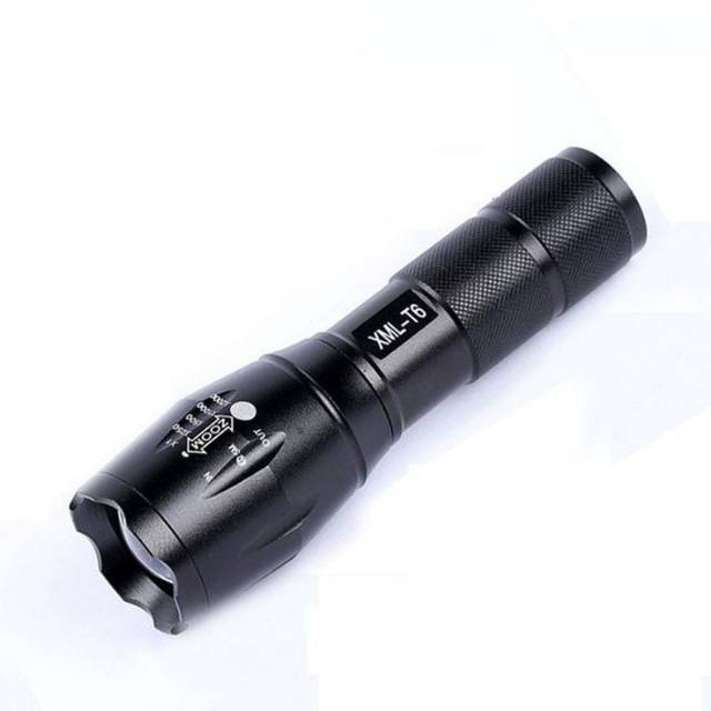 Senter LED Super Terang Cree Laser E17 XM-L T6 2000 Lumens Zoom Lampu Outdoor Jarak jauh Police