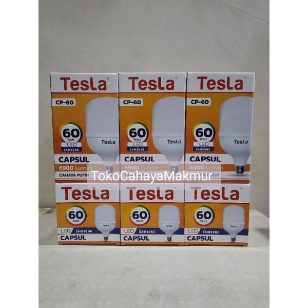 Lampu LED Bohlam Capsul 60w 60watt Tesla Cahaya Putih Hemat Energy