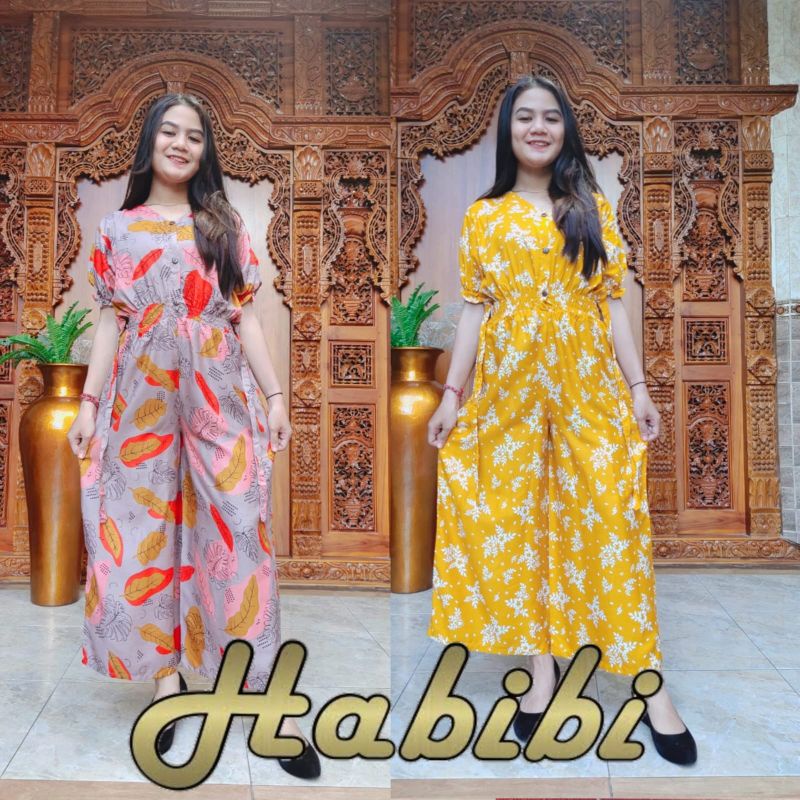 Jumpsuit Set Motif Bunga Sakura Korea Rayon Super Premium Terbaru Busui Limited Casual Bahan Adem Ju